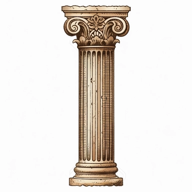 ancient greece pillar, vintage style, clipart
