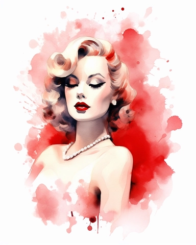 watercolour casino pin up pretty lady hd clipart white background