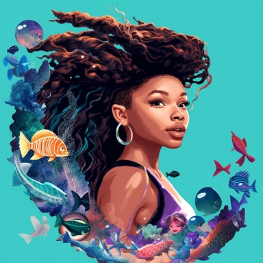 clipart of little mermaid played by halle bailey