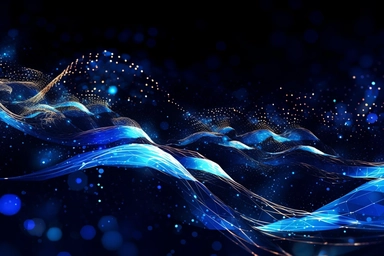 wavy blue lines electrical wiring electrical and computer network vector and clip art free, in the style of bokeh panorama, confetti-like dots, black background, surreal 3d landscapes, digitally manipulated, spiral vortex patterns, depth of field