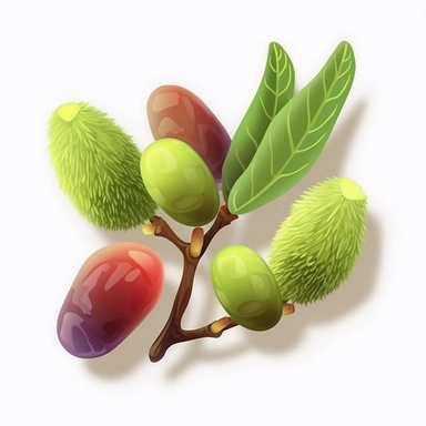 Isometric Sticker Clip Art of Willow Fruit, children friendly, illustrated in a playful and realistic style, perfect for any special occasion, with no visible background, giving it the appearance of a sticker, conveying a mystical and whimsical mood, edited with Adobe Photoshop to adjust brightness and contrast, rendered as a transparent PNG file with a high resolution to ensure a crisp and clear image with no pixelation, suitable for various applications such as scrapbooking, card making, and g