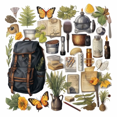 stationery, books, notebooks, pencils, backpacks, folders, globes, computers, and many more, illustrations, clipart, meticulously hand-illustrated, bringing the beauty of nature, white background