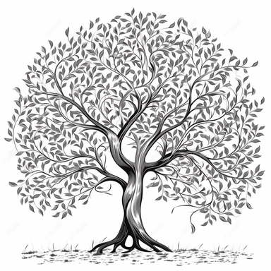 tree, b&w lineart, minimalist style, white background, full body, picture, coloring book style on white background, well composed, clean coloring book page, No dither, no gradient, strong outline, No fill, No solids, vector illustration, clipart, simple, cartoon –ar 9:11 –v 5