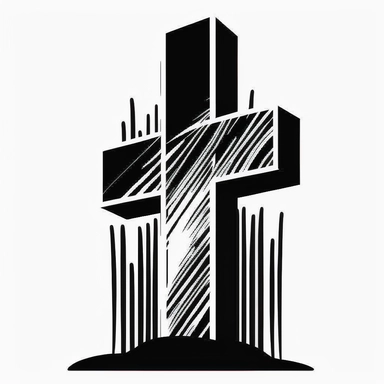simple doodle of a beautiful christian cross, clipart, svg cut file, flat 2d, vector shape, black and white, minimalist, adobe illustrator