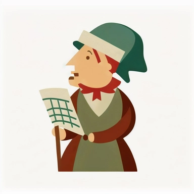 vector sticker design, Christmas caroler clipart, white background, flat colors
