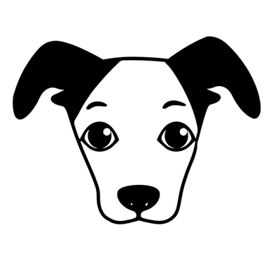 Simple monochrome outline of a front facing Italian Greyhound puppy head peeking with front paws, dog paws showing, cute, clipart, flat 2d vector, minimalist, black and white, svg cut file, line art drawing
