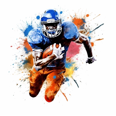 clipart, vector, american football players, graphic, lots of colors, splash