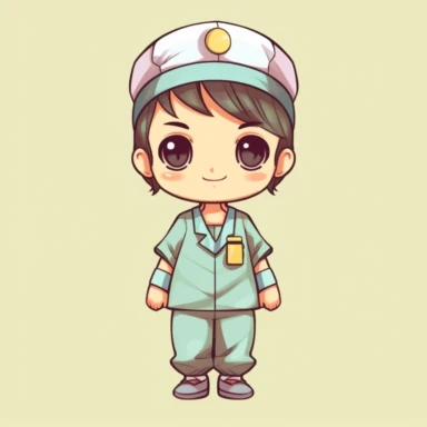 kawaii nonbinary nurse clip art