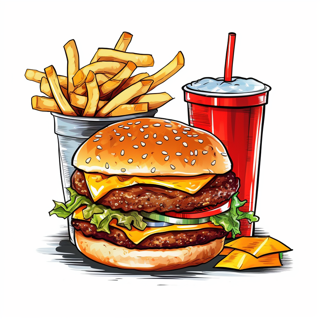 fast food single item clipart,on white background with margins - Clip ...