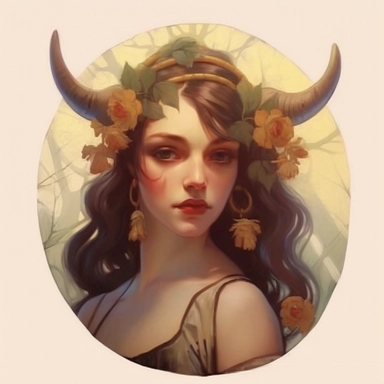 dragon , Taurus zodiac sign as fantasy girl with nose ring and earnings, and brown hair, Watercolor Zodiac Sign Clipart Astrology medea, Goddess of taurus, jasons golden fleece, ram horns, dragon, Medea, roses,
