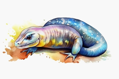 Watercolor, Caecilian Amphibian, clipart, hd, on a white background, spaced out