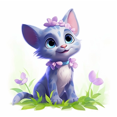 clipart, cute cat, classic disney, spring, no text