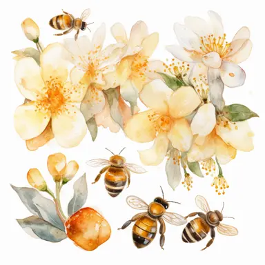 watercolor clip art bee honey comb flowers bee hive watercolor