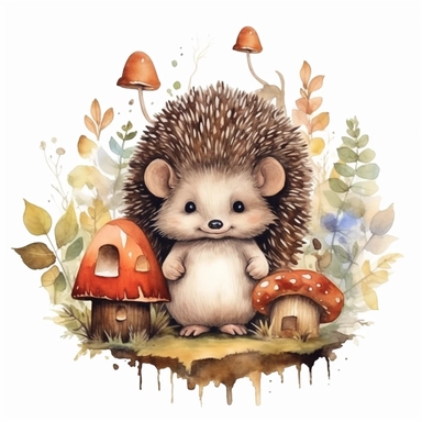 a majestic cute and adorable forest Hedgehog, forest, forest elements, random, full body, 8K, ultra details, isolated white background, clipart, hand drawn, hand drawn art, in the style of ultra-detailed watercolor hand drawn collections, HD watercolor collections, soft watercolor, inllustration, high-quality watercolor collections, hand-drawn watercolor collections, and precise watercolor collections made by a professional watercolor artist with attention to detail seed--1211792325