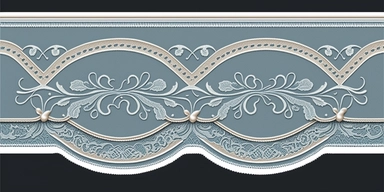 dusty blue decorative border straight ribbon lace clipart