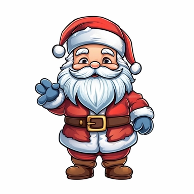 1 Detailed Christmas Cute Santa clipart, 5 fingers, hd, 4k, ultra quality, high quality,
