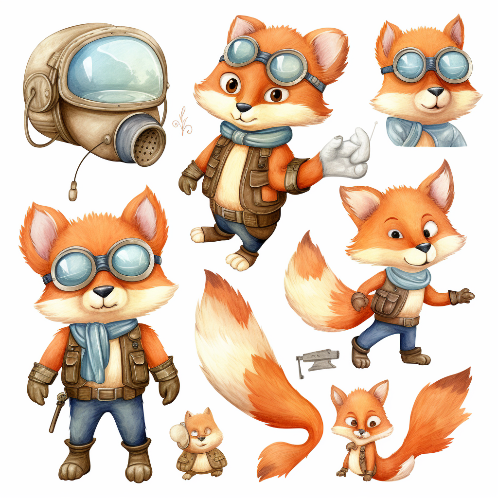 cute fox cliparts