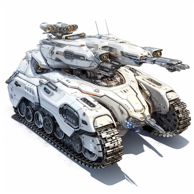 advanced of the future like 2090 combact assault tank ,clipart , white baground ,mordern armour