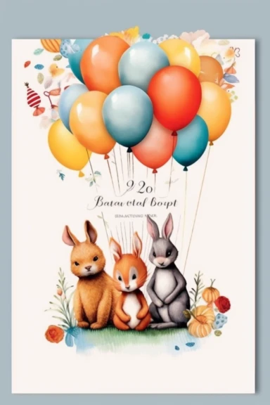 beautiful, fun, sharp focus, children’s birthday party invitation, no border, clipart, flat lay, extreme detail, white background, cooy space,