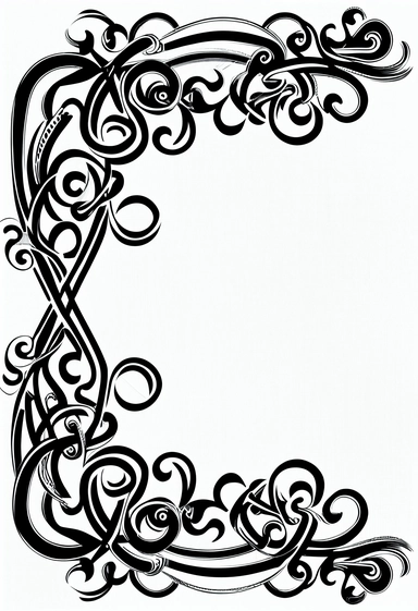 vector black graphic minimalistic frame corner celtic knots on white background clipart
