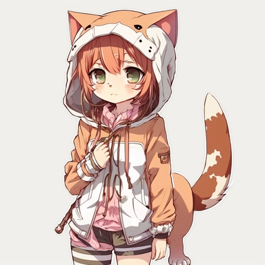 cute anime kitten cosplay clipart