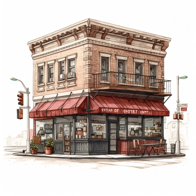 clipart de cafeteria de nueva york, acuarela, 16k, hiper minimalista, megapixel, full color, super detailed,insanely detailed and intricate, ultra detallado
