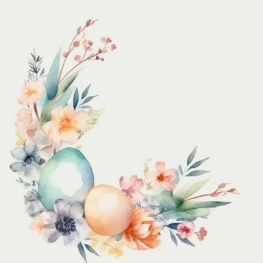 Watercolor easter corner border frame Clipart, easter, Minimalist Flowers Watercolor, Separated design, 8k