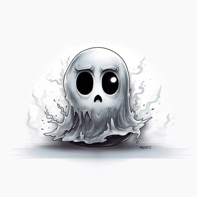 halloween spooky ghost cute clipart, in the style of tim burton, background is only white