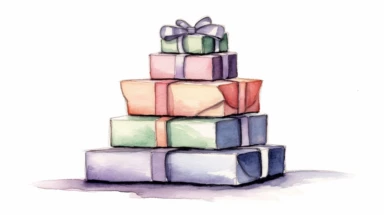 Minimalistic watercolor, hand drawn sketch, adorable, stack of wrapped presents, Christmas clipart, pastel colors, white background photo-realistic, ultra sharp, ultra sharp focus, ultra detailed focus, simplicity, higher coherence, minimalism, ultra detailed, hyper realistic details, beautiful, modern, OC rendered, 32k uhd , insane details, intricate details, Photoshoot, Depth of Field, captured with Phase One XF IQ4 camera , 200 Mega Pixel lens,