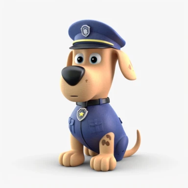 claymation dog police officer clipart, hd, on a white background, spaced out,