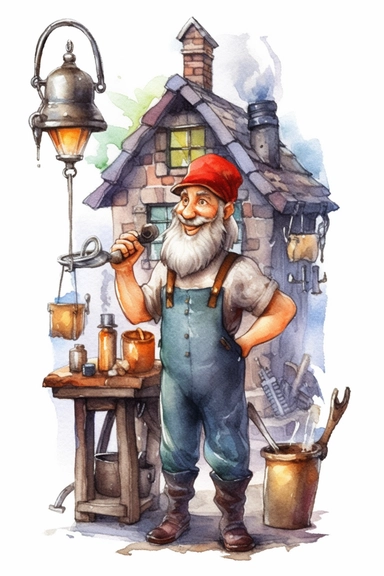 blacksmith watercolor clipart cute isolated on white background