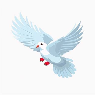adorable simple pentecost dove clipart, white background