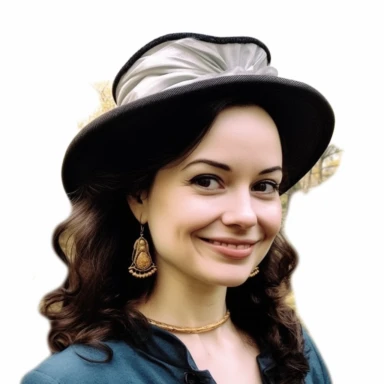 beauty victorian american, lady, looking left, victorian hairstyle, victorian hat, Victorian era clothing, beatiful smile, realistic inverted portrait white background, high quality, hyper-realistic, Victorian Lady Clipart