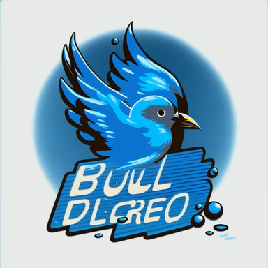 word Blue, Twitter bird logo, ’80s low-budget film production company, CorelDRAW clipart CD, LOL