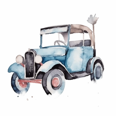 Watercolour One Glove Car Clipart