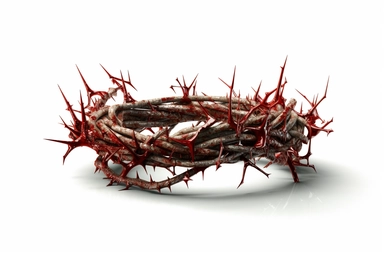 crucifixion+crown+of+thorns , highly detailed, isolated on white, clipart,