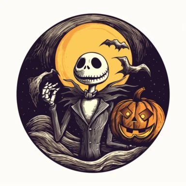 jack the pumpkin king. Nightmare before Christmas. Clipart. Graphic print