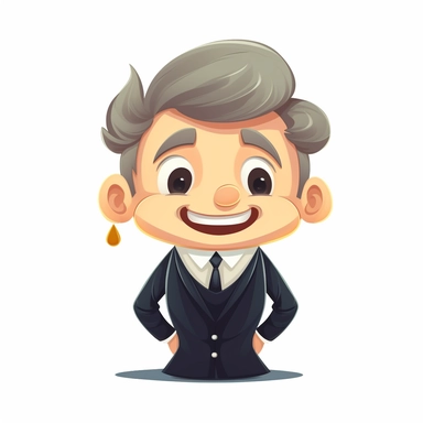 happy cute Magistrates Clerk face, cartoon, clipart, mascot, isolated on white background