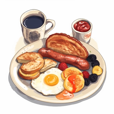 clipart,english breakfast, illustration