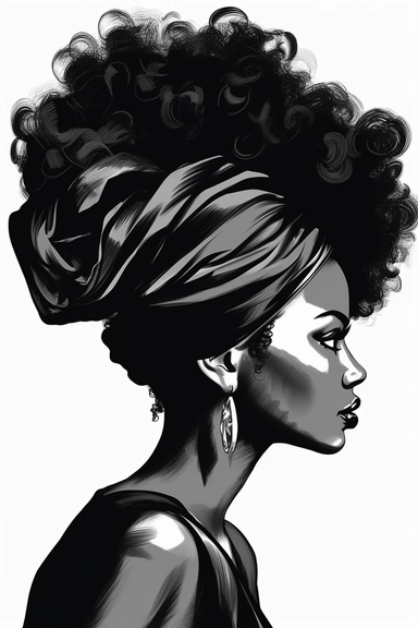 black women hairstyle clipart