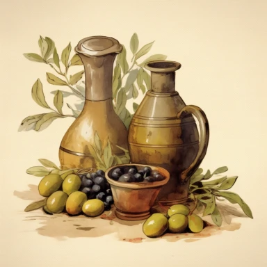 Olive oil. Vintage, Artistic, clipart, detailed
