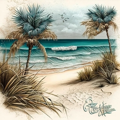 florida beach ocean realistic clip art