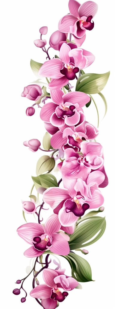 in the midst of your design journey, it's time to create eye-catching orchid border clipart that will add a touch of sophistication to the corners of invitations. Your task is to develop a versatile orchid clipart design, isolated on a clear white background. Consider the lines, shapes, and intricate details that make orchids unique. Embrace your artistic style, whether it's whimsical, realistic, or minimalist, and create a set of clipart elements that capture the essence of these enchanting flo
