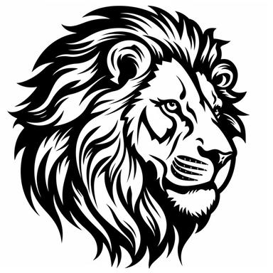 lion clipart - Image #1,black
