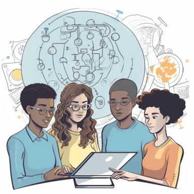 AI and education, personalized learning, clipart, schematic