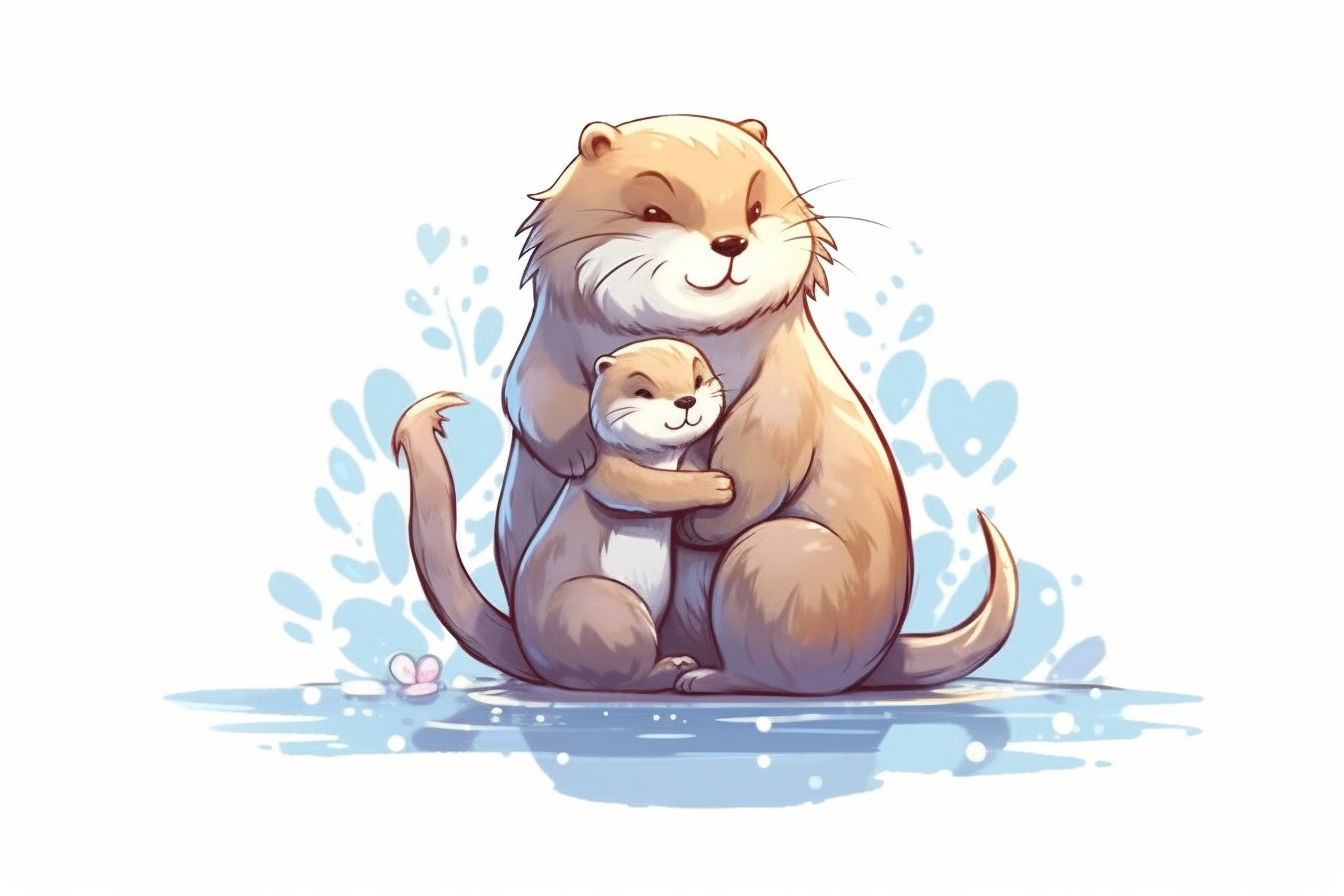 'Seaotter Otter kawaii Anime Manga Comic cute Sweet' Mouse Pad | Spreadshirt