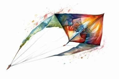 flying+kite , highly detailed, isolated on white, clipart,
