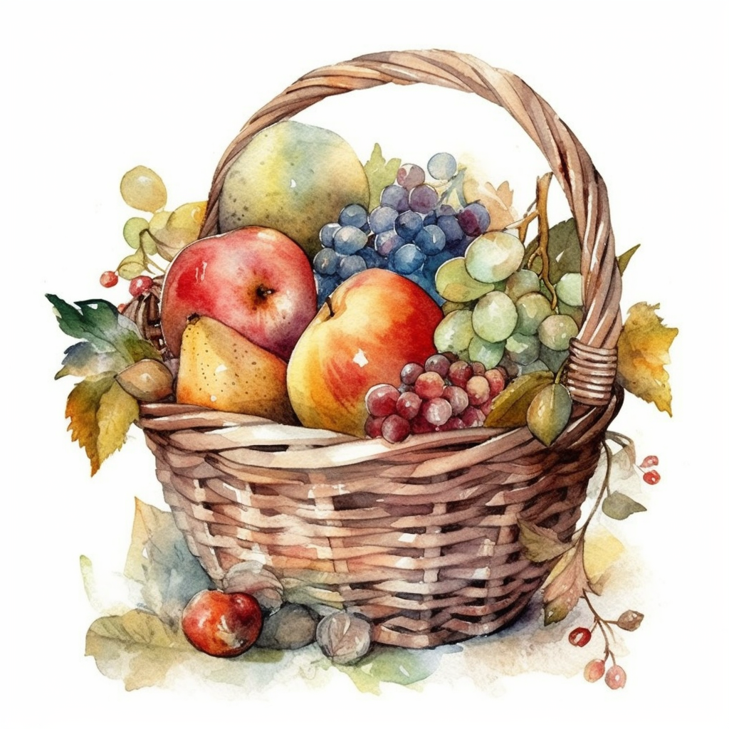fruit basket clipart
