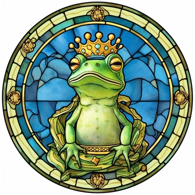 Stained Glass Frog in the crown in the shape of a circle PNG Clipart