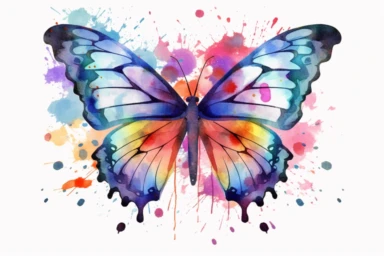 Watercolor, California sister butterfly, clipart, hd, on a white background, spaced out